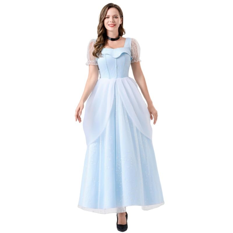シンデレラ コスプレドレス 水色 フリーサイズ　高品製 シンデレラ コスプレドレス 水色 フリーサイズ 高品製 Amazon.co.jp