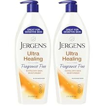 Jergens Ultra Healing Dry Skin Lotion, Hand and Body Moisturizer for Quick Absorption into Extra Dry Skin with Hydralucence Blend, Vitamins C, E and B5, White, 21 oz Pack of 2