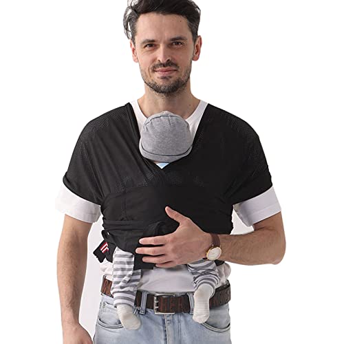 Image of SERAPHY Baby Wrap Carrier, Adjustable Baby Wrap Carrier Newborn to Toddler, Breathable Soft Infant Carrier Sling Wrap for Baby up to 40lbs