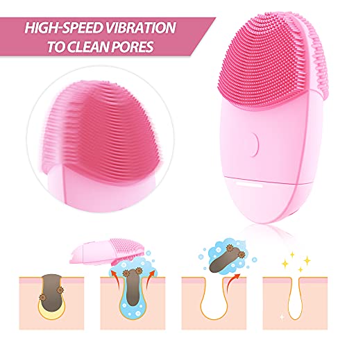 Sonic Facial Cleansing Brush, Waterproof Electric Face Wash Brush Device & for Men/Women, Gentle Exf