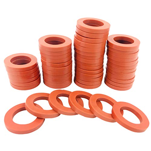 SHOWNEW 50PCS Garden Hose Washers Rubber Washers Seals, Hose Gaskets Heavy Duty Water Hose Washers O Rings Leakproof Fittings for Standard 3/4 Inch Garden Shower Hose and Water Faucet