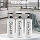 AUMIO Shampoo- und Conditioner-Spender-Set mit 3 bedruckten Duschseifenspendern, Kunststoff-Shampoo-Flaschen, nachfüllbar mit Pumpe, Shampoo-Spülung, Dusch-Spender für Badezimmer, Duschwand, 479 ml