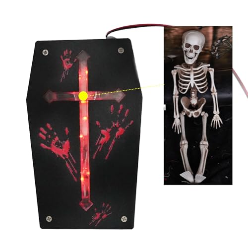 Cercueil d'Halloween sonore avec LED lumineuses décoratives - 8