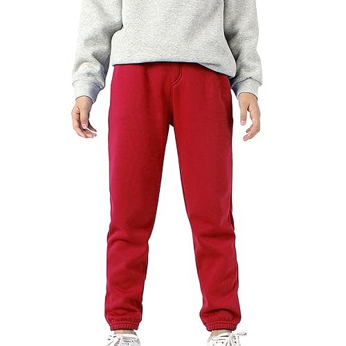 Kids Boys Girls Fleece Joggers Baggy Sweatpants Drawstring Lounge Trousers Athletic School Little Girl Fall Outfit4