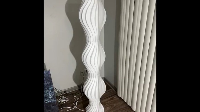 Vrygle LED White Floor Lamp: 170cm Tall Modern 3 Color Temperature Standing Lamps Decor Wavy Handmade Acrylic Lampshade For Corner Living Room Bedroom 9 thumbnail image