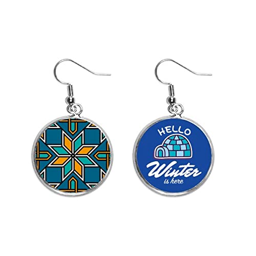 Pendientes de flor Marruecos abstractos azul naranja tipo joya colgante de gota