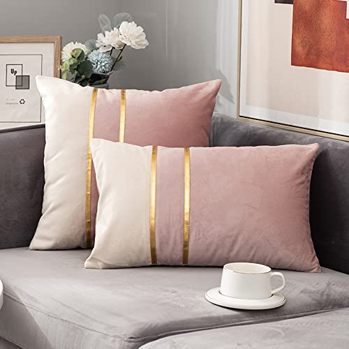 ADELGO 2er Set Samtkissenbezüge Dekokissen Sofakissen Dekokissen Kissenbezüge für Sofa, Wohnzimmer, Schlafzimmer, Esszimmer, Kinderzimmer, Garten und Terrasse, 45 x 45 cm (Kissen Nicht Enthalten) Cover