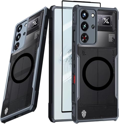 MeiyueEr Funda para Red Magic 10 pro/10 pro+, [compatible con accesorios Magsafe], PC duro + cubierta suave de TPU, funda fina para teléfono móvil, funda protectora antigolpes con 1 protector de