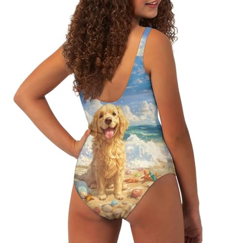 Image of Uourmeti Girls' One-Piece Swimwear Halter Bathing Suit Big Kids Summer Beach Swim Suits Swimming Wear
