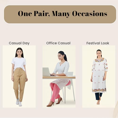 Image of Happy Bunny Salwar Pant for Women, Fine Cotton Ethnic Trousers with Drawstring Waist, Comfortable Daily, Office & Casual Wear Bottoms
