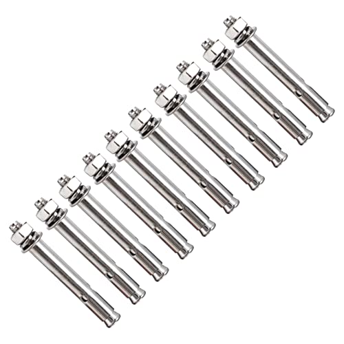 IWOWHERO 10 Piezas Perno de anclaje de tornillo expansivo ancla de escudo de Tornillo piscina Tornillo piezas pernos de ancla de manga