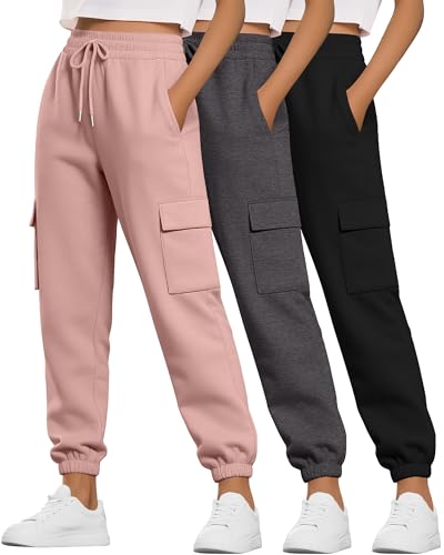 Pantalon de jogging cargo femme Neer anti-froid avec poches pratiques lot de 3 pièces