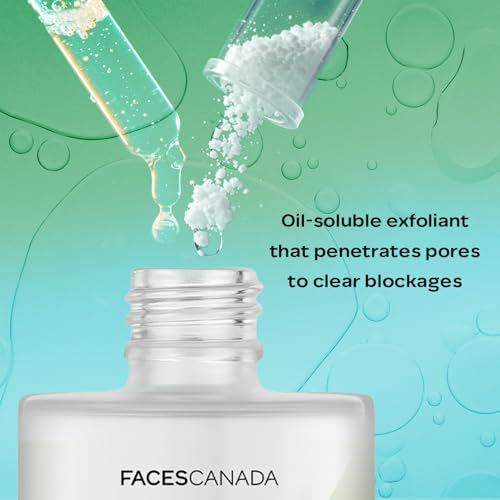 Image of FACES CANADA Comfy Glow 2% Salicylic Acid Face Serum - 30ml | Clears Acne & Blackheads | Unclogs Pores | Controls Oil | Even Skin Tone | Smooth Skin Texture | Gentle Exfoliation