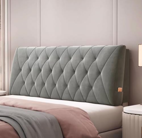 MGEMJMJ Cojín para mesita de noche, cama, respaldo, cabecero, cojín de lectura, cojín cervical para cama doble, cama queen size, litera, extraíble (tamaño: 150 cm, color: gris 1)