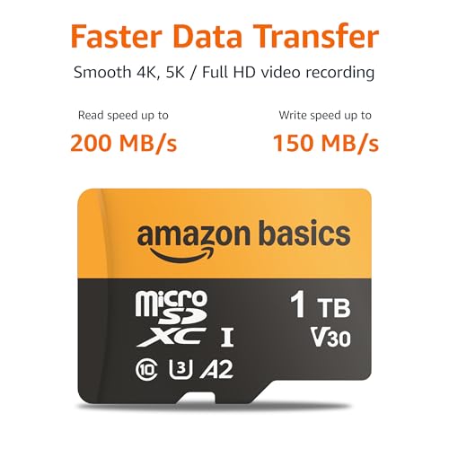 undefined Amazon Basics 1TB microSDXC Card with Adapter, Read Speed Up to 200MB/s, 1-Pack の商品画像 1
