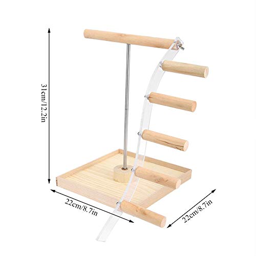 Hffheer Pet Parrot Stand Wooden+Metal Parrots Playstand Perch Gym Stand Playpen Ladder Bird Playground Parrot Perch Gym Stand Playpen Parrot Cage Toys for Parakeet Conure Cockatiel Cage Accessories - Thumbnail 6