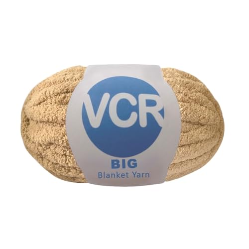 Image of VCR Mellow Yellow Yarn, 200 Grams Big Chunky Hank, 22 Meters Length, Suitable for Knitting Blankets and Pillows, 100% Polyester Yarn Ball for Crochet DIY, Soft Threads, Pack of 1