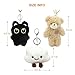 Zitokin 3Pcs Plush Keychains, Black Cat Brown Bear & White Cloud, Cute Keychain Bag Charms for Backpack Handbags Accessories (Cat+Bear+Cloud)