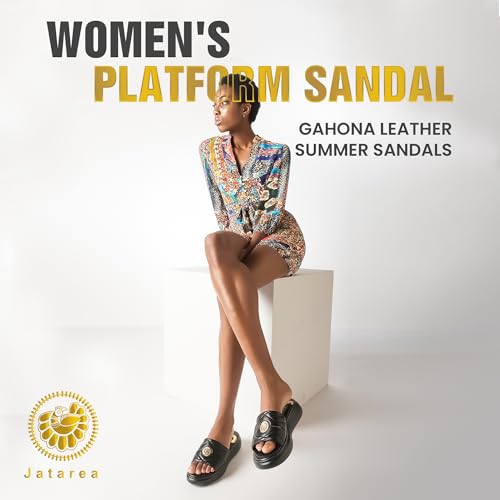 JATAREA Platform Women Sandal - Round Open-Toe Leather Summer Sandals for Women3