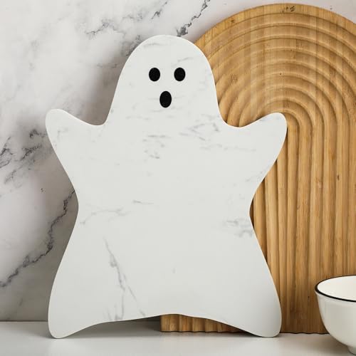 Reallnaive Ghost Marble Cheese Board Charcuterie Cutting Tray Halloween Ghost Marble Serving...