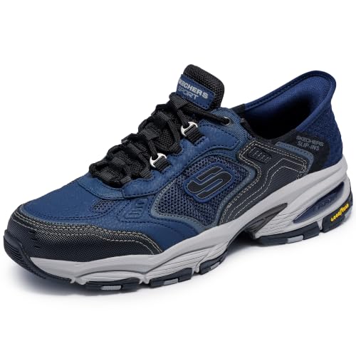 Image of Skechers Mens Vigor 3.0 Drafting Hands Free Slip-inSneaker | Hands Free Slip-ins, Air-Cooled Memory Foam, Goodyear Rubber, Anti-Slip, Heel Pillow, Casual