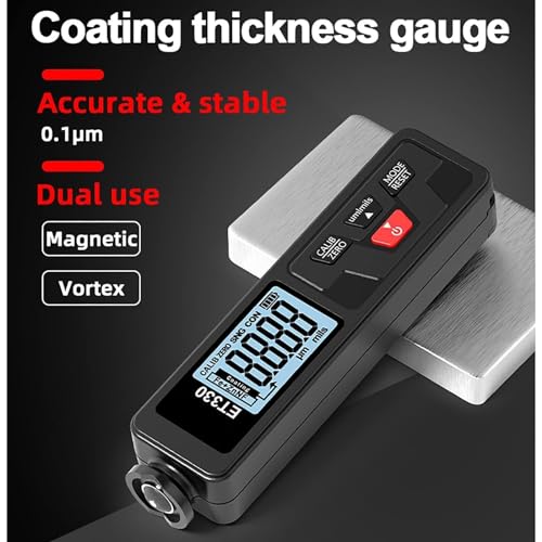 Medidor portátil de espesor de recubrimiento de pintura automotriz, con pantalla HD de retroiluminación y sonda de alta precisión para pruebas de recubrimientos Fe y NFe 0-1500um miniatura 2