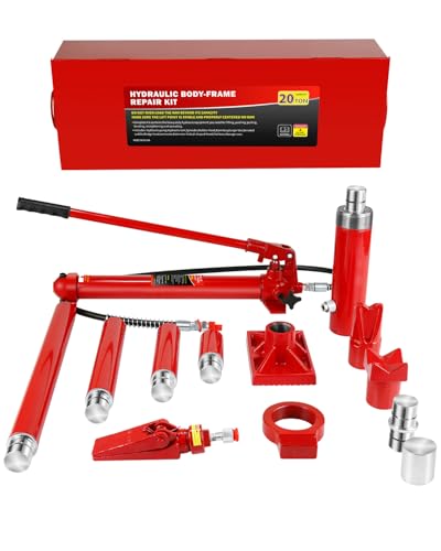 20 Ton Porta Power Hydraulic Jack Kit with Steel Case - 44 000 LBS Capacity Heavy Duty Hydraulic Ram for Auto Repair Truck Equipment - Max Lift 5.1