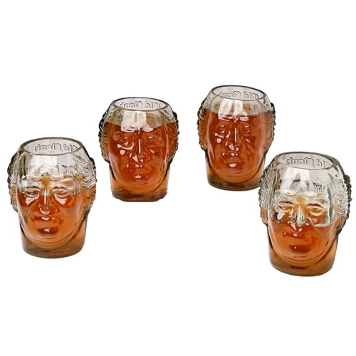 Image of KAVI Old Monk Bottle Upcycled Drinking Glasses, | Recycled Glass Tumblers, Eco-Friendly, Durable & Stylish | 600ml, Set of 4
