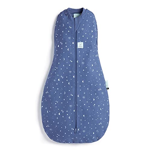 Image of ergoPouch Cocoon Swaddle Sack 0.2 TOG - Baby Sleep Sack, Gentle Snug Fit Helps Calm Startle Reflex, Ideal for Arms In/Out Sleeping, Soft Breathable Fabric for Better Sleep (3-6 Months, Night Sky)