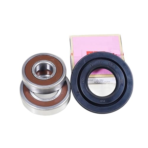 FHAJKTJB Waschmaschinen-Zubehör, kompatibel mit Panasonic, Trommel-Waschmaschinen-Wasserdichtung (42 x 72 x 19,5), + Lager, 2 Stück (6207, 6305), Öldichtungs-Dichtungsring-Teile