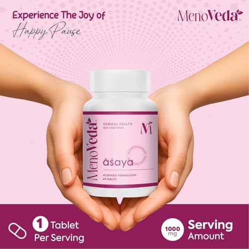 Image of Menoveda Asaya Menopause Support Supplement for Women - 60 Tablets (Pack of 2) | Skin, Hair & Nail Health with Hormone Balance Support | Perimenopause & Menopause Vitamins for Dermal Health & Feminine Wellness