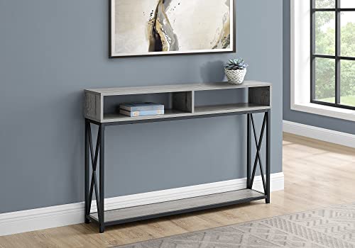CHARMMA Modern Narrow Console Table for Entryway, Grey Laminate Top