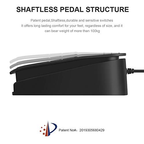 Pedal óptico USB iKKEGOL con programa de una tecla para mouse de computadora 2