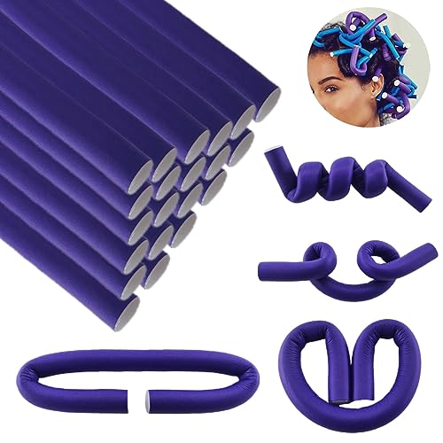10 Flexible Purple Soft Foam Curling Irons - No Heat,