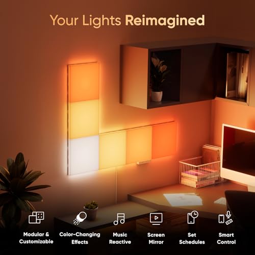 Blocks Squares Smarter Kit – WiFi Smart RGBW 16M + LED colorati dimmerabili per giochi e decorazione della casa pannelli luminosi da parete (6 pezzi) - Illuminazione - Immagine 1