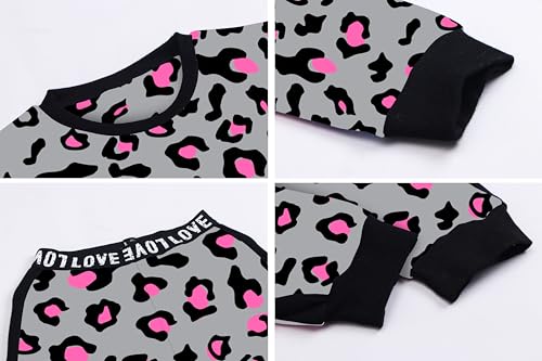 Image of Betusline Girls 2 Piece Outfits Girls Cropped Sweatsuit Pants Outfit Clothes Set, 4T-14 Years
