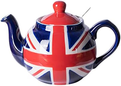 London Pottery Farmhouse Teekanne Mit Teesieb – Keramik, 600 Ml, Elfenbein Mit Punkten