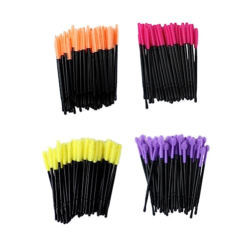 Healeved 50pcs Silicone Eyelash Brush Mascara Wands Disposable Lash Grafting Tool Eyebrow Comb for Women Girls Purple