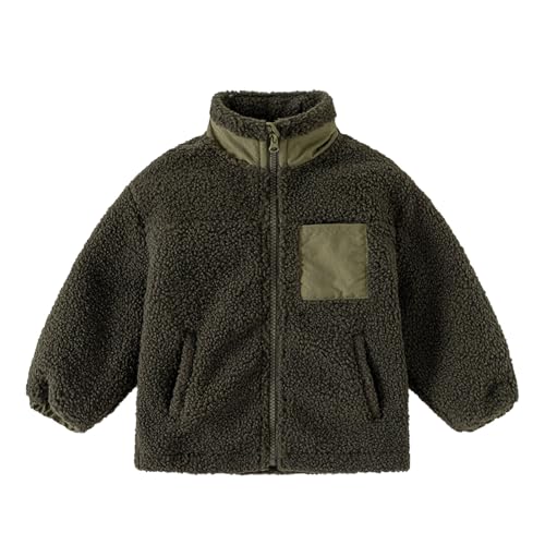 Forro Polar Niño 12 Años - De Invierno De Manga Larga Con Cremallera Y Liso Para S Y Niñas Pequeños Ropa De Abrigo Gruesa Y Cálida (Army Green 2-3 Years)