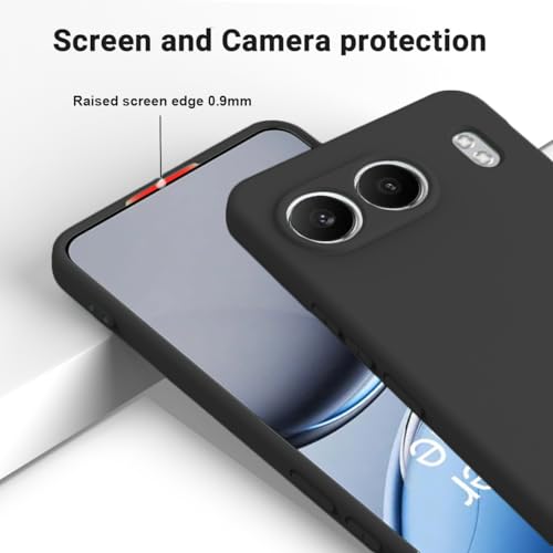 Image of DIZORO Microfiber Candy Compatible for Oneplus Nord 4 5G Smooth Touch Cushion Liquid Soft Silicone Gel Rubber Phone Cases Non-Slip Full Body Protective Shockproof Back Cover - Black
