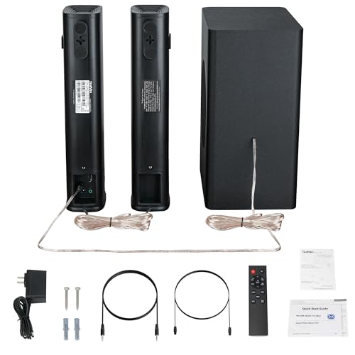 Saiyin Sound Bar For Smart Tv With Subwoofer, 100W Detachable Soundbar Home Theater Surround Sound System For Tv With Horn Tweeter thumb #6