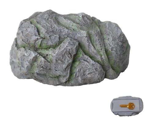 Falso sasso nascondiglio, Portachiavi di scorta for esterni a forma fungo in pietra, 12x7,2x5,6 cm