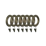 BEME International 2-Inch Diameter Wood Drapery Clip Rings, Vintage Gold