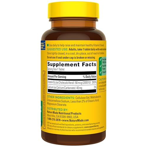 Nature Made Vitamin D3 2000 IU (50 mcg), 100 Vitamin D Tablets - image 8