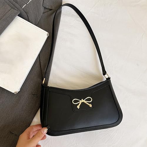 Elegant Bowknot PU Leather Shoulder Bag Fashion Armpit Bag for Women and Girls Travel Shopping Work Underarm Purse4