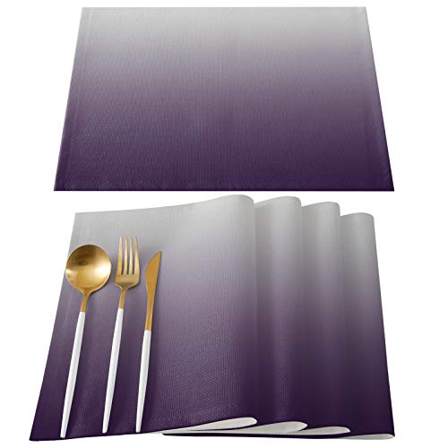 Singingin Placemats for Dining Table Set of 6 Purple Gray