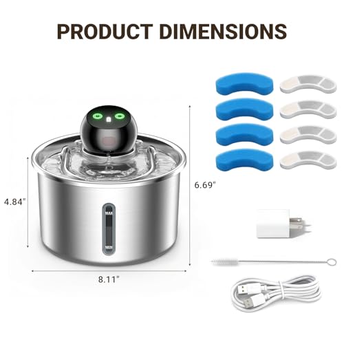 Fuente para Gatos Sin Cable de Acero Inoxidable 3L miniatura 2