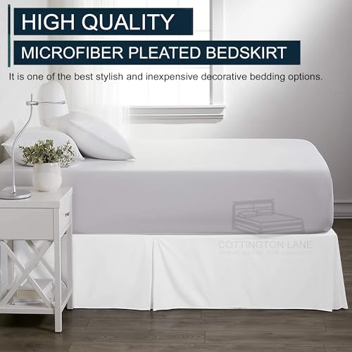 Luxury-Pleated-Bedskirt-King-Size-16-Inch-Drop-Split-Corners-Hotel-Luxury-1800-Ultra-Soft-Tailored-Drop-Box-Pleated-Styling-Dust-Ruffled-White-Pleated-Bed-Skirt-Easy-Fit-Bed-Skirt Luxury Pleated Bedskirt King Size 16 Inch Drop Split Corners Hotel Luxury 1800 Ultra Soft Tailored Drop Box Pleated Styling Dust Ruffled White Pleated Bed Skirt Easy Fit Bed Skirt