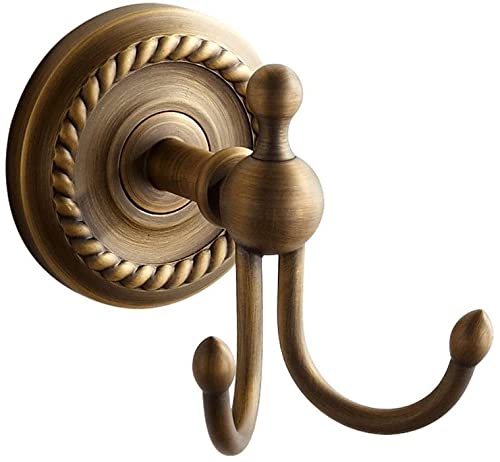 Weare Home Doppel-Hütehaken Mantelhaken Kleiderhaken, Retro Wand Gelb Messing Kupfer Bronze Antik, für Badezubehör Cover