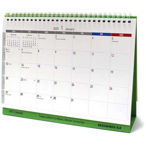 MASKROUSA 2025-2026 Compact Desktop Calendar Cover